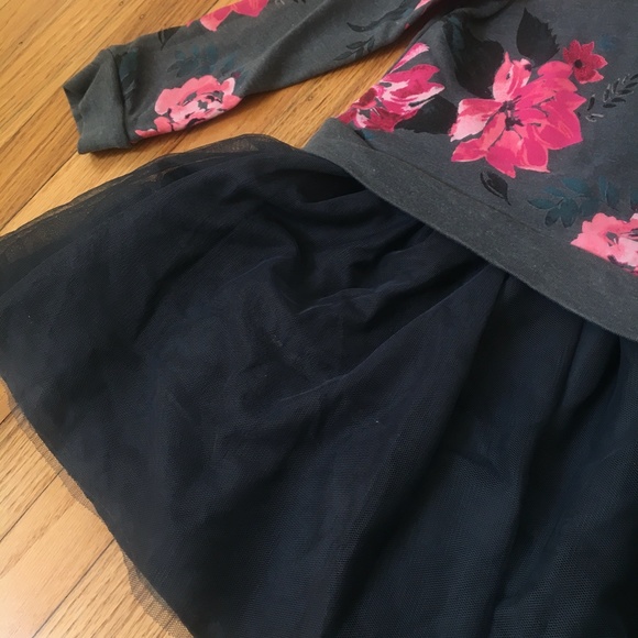 Gray Floral Tulle Dress - Picture 10 of 11